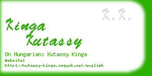 kinga kutassy business card